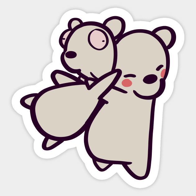 Polar Bear Hug Sticker by ThumboArtBumbo